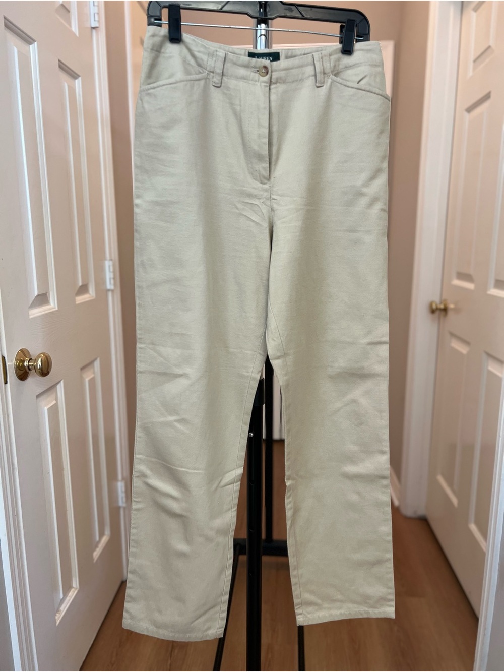 Ralph Lauren Tan Cotton Pants with Dark Green Label